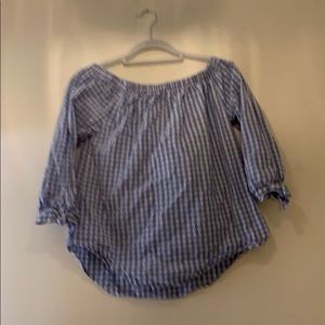 Blue summer cute top to wear with jeans and boots